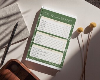 Editable Cleaning Planner, Household Chores Chart (Digital Download PDF)