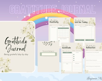 Mindfulness Gratitude Journal | Daily Reflection Prompts (Digital Download)