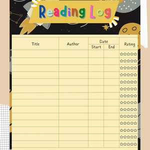 Kids Reading Log, Printable Journal Kid, Learning Incentive, Instant Download