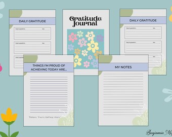 Diario de gratitud, salud mental y atención plena (descarga digital)