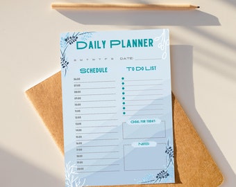 Hourly Daily Planner Printable, Military Time Schedule (Digital Download)