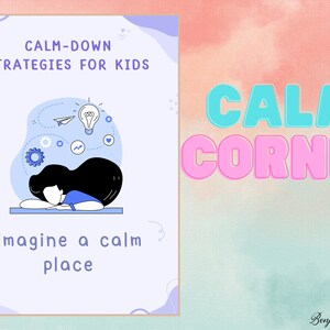 Calming techniques Poster - Calm Down Corner Posters Print Educational Printable for Set Kids Classroom Preschool Toddler Homeschool