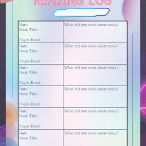 Kids Reading Log Printable, Printable Reading Log for Kids, Reading Log Journal Kids, Printable Reading Journal for Kids, Reading Incentive