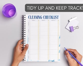 Editable Cleaning Checklist Bundle, Family Cleaning Schedule (Digital Download)