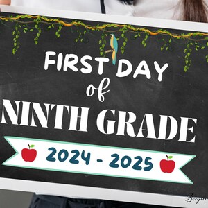 Back to School Chalkboard Editable First or Last day of School Sign - Any grade Sign for Boy or Girl cute School Printable Digital