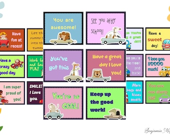 Printable Lunchbox Affirmation Cards, Motivational Notes (Instant Download)