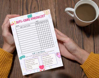 Self Care Checklist, Wellness Planner Printable (Digital Download)