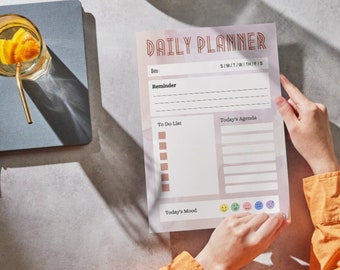 Editable Daily Planner Template, Printable Schedule (Digital Download)