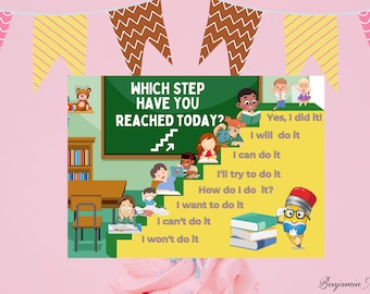 Motivational Classroom Poster – Which Step Have You Reached Today? (Digital Download)