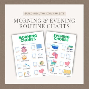 ADHD Autism Morning Evening Routine Chart for Kids | Visual Schedule Printable | Executive Function Checklist | Special Education