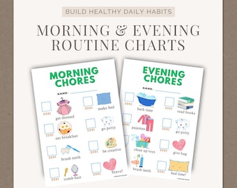 ADHD Autism Morning Evening Routine Chart for Kids | Visual Schedule Printable | Executive Function Checklist | Special Education