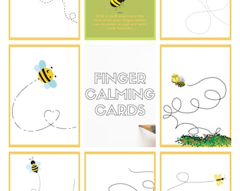 Finger Bee Tracing Calming Cards, Kids Mindfulness Activity (Printable)