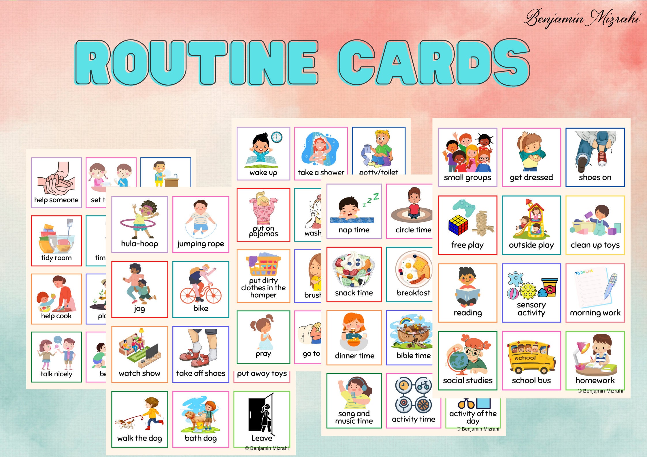 Kids Daily Routine Cards | Visual Schedule, Chore Chart (digital ...