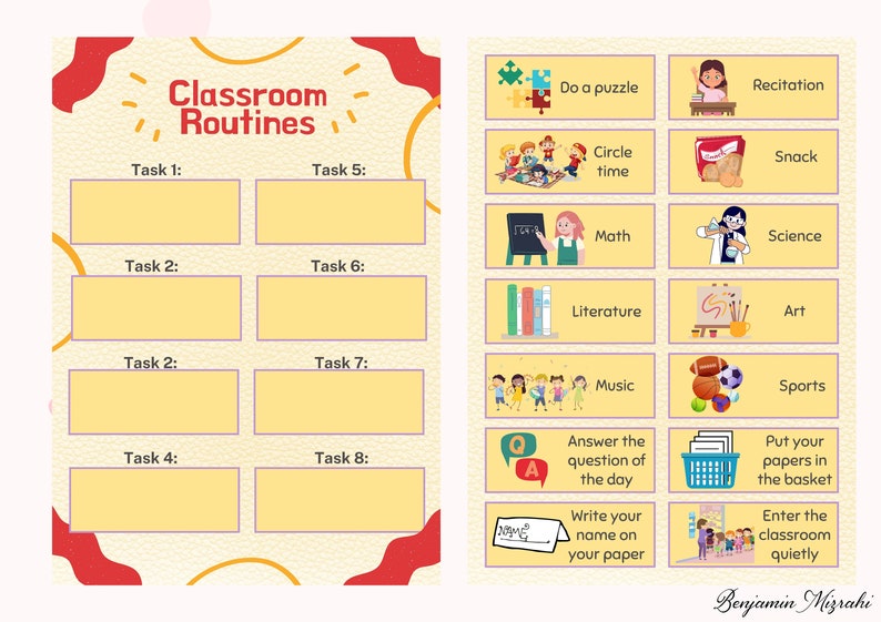 Classroom Routine Flowchart Classroom Routine Cards | Visual Schedule, Chore Chart (digital ...