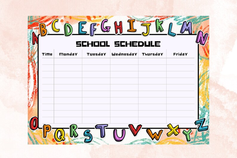 Colorful Kids School Schedule Printable | Weekly Student Planner ...