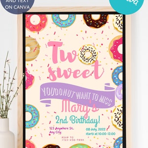 Editable Birthday Invitation Girls or Boys Printable Digital Instant Download Canva Template