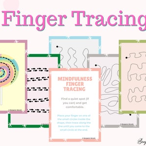 Mindfulness Finger Tracing Calming Printable Cards | Calm Down Corner | Meditation Activity | Kids Zen Zone