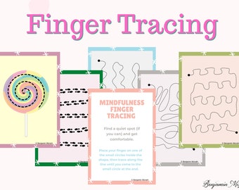 Mindfulness Finger Tracing Calming Printable Cards | Calm Down Corner | Meditation Activity | Kids Zen Zone