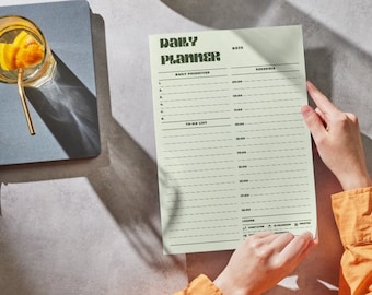 Minimalist Daily Planner Printable, Work To-Do List (Digital Download)