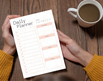 Editable Daily Planner Template, Printable Schedule (Digital Download)