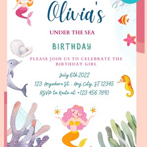 Editable Birthday Invitation Girls or Boys Printable Digital Instant Download Canva Editable Invitation
