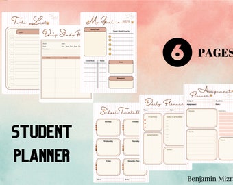 Student Planner Bundle, Daily Journal, School Assignment Notes (Digital Download)
