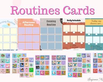 Kids Chore Chart Cards | Editable Daily Routine (Digital Download)