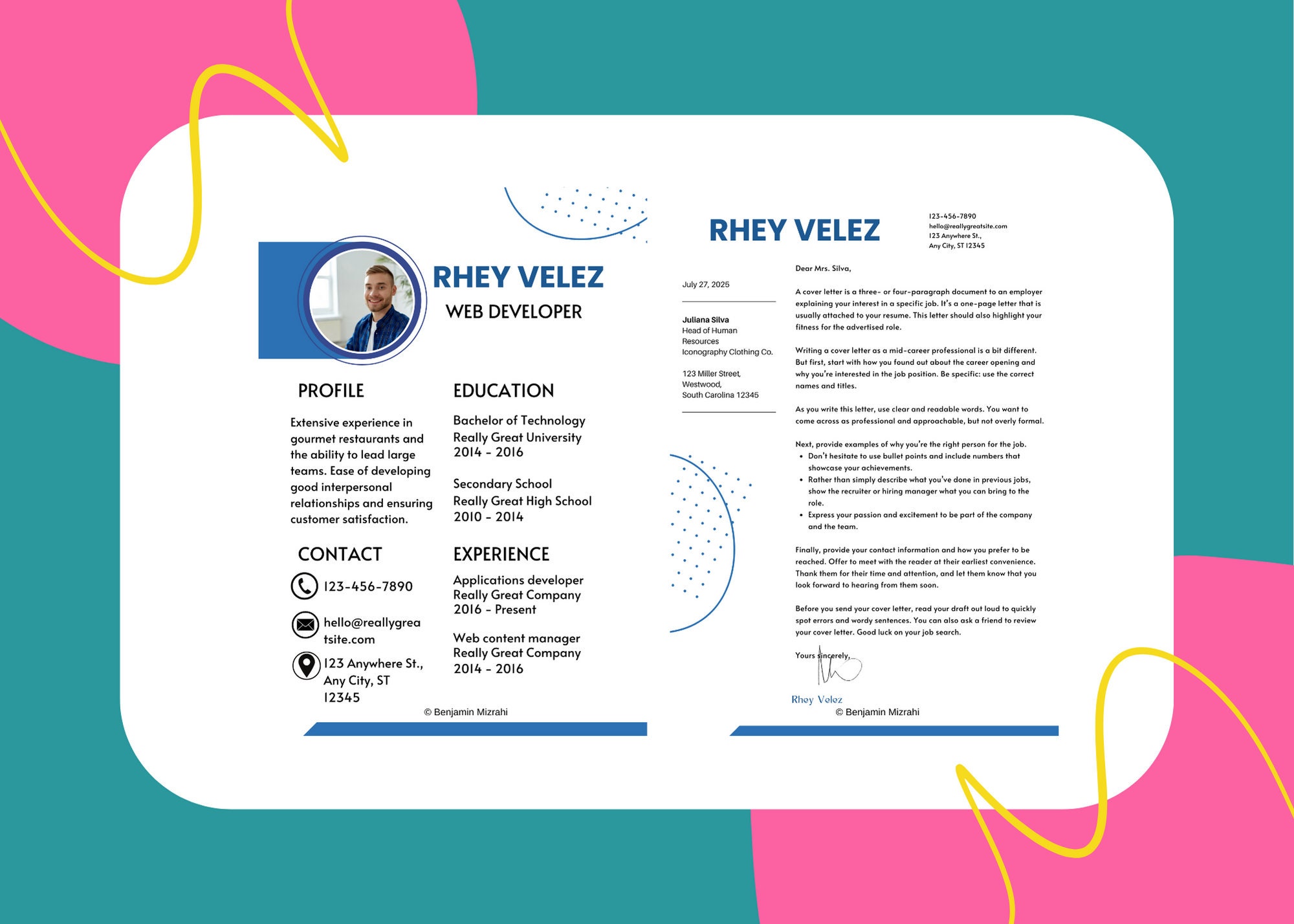Web Developer Resume Template Cover Letter Template Canva, Modern ...