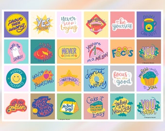 Motivational Affirmation Cards – Positive Mindset, Self Care (Digital Download)