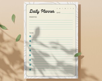 Editable Daily Planner Template, Printable Schedule (Digital Download)