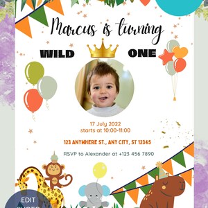 Editable Birthday Invitation Girls or Boys Printable Digital Instant Download Canva Editable Invitation