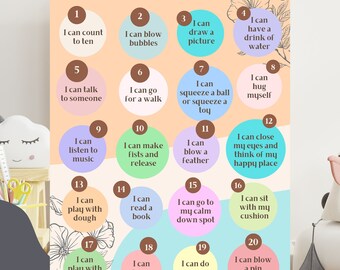 Calm Down Corner Poster - 20 Calming Techniques, Classroom Decor (Digital Download)
