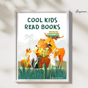 Cool Kids Read Books Inspirational Wall Art for Kids, Motivational Posters, Motivational Quote, Kids Room, Home, Therapy or Office Decor