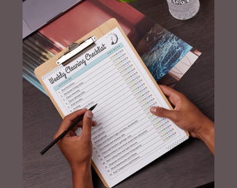 Editable Cleaning Checklist Planner, Household Chore Chart (Digital Download)