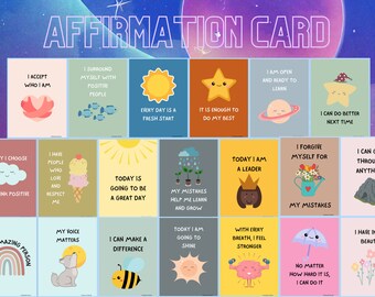 Kids Affirmation Cards | Printable Positive Encouragement (Digital Download)