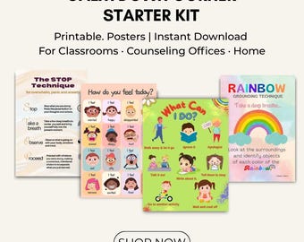 Calm Down Corner Bundle | Problem Solving Feelings Chart Printable | ADHD Anxiety SEL | Special Education School Counselor Resource