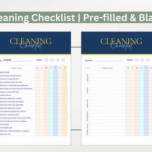 EDITABLE Cleaning Planner, Cleaning Checklist, Schedule, Cleaning Planner, Household Chores Chart, Digital Download PDF, Household Planner