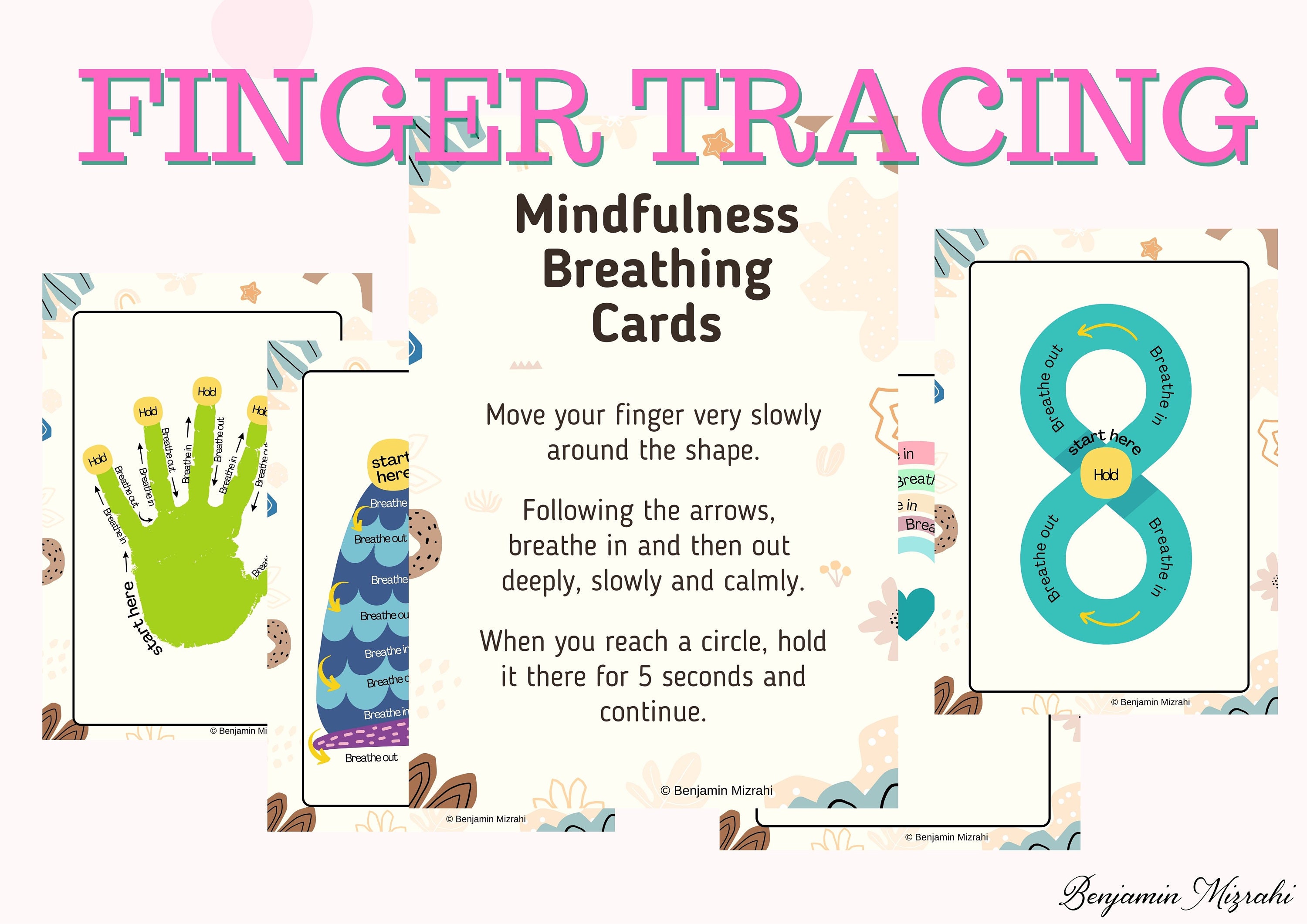 Finger Tracing Calming Cards, Mindfulness Activity (printable) - Etsy