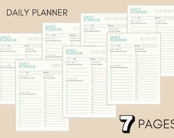 Hourly Daily Planner Printable, Work Day Schedule (Digital Download)
