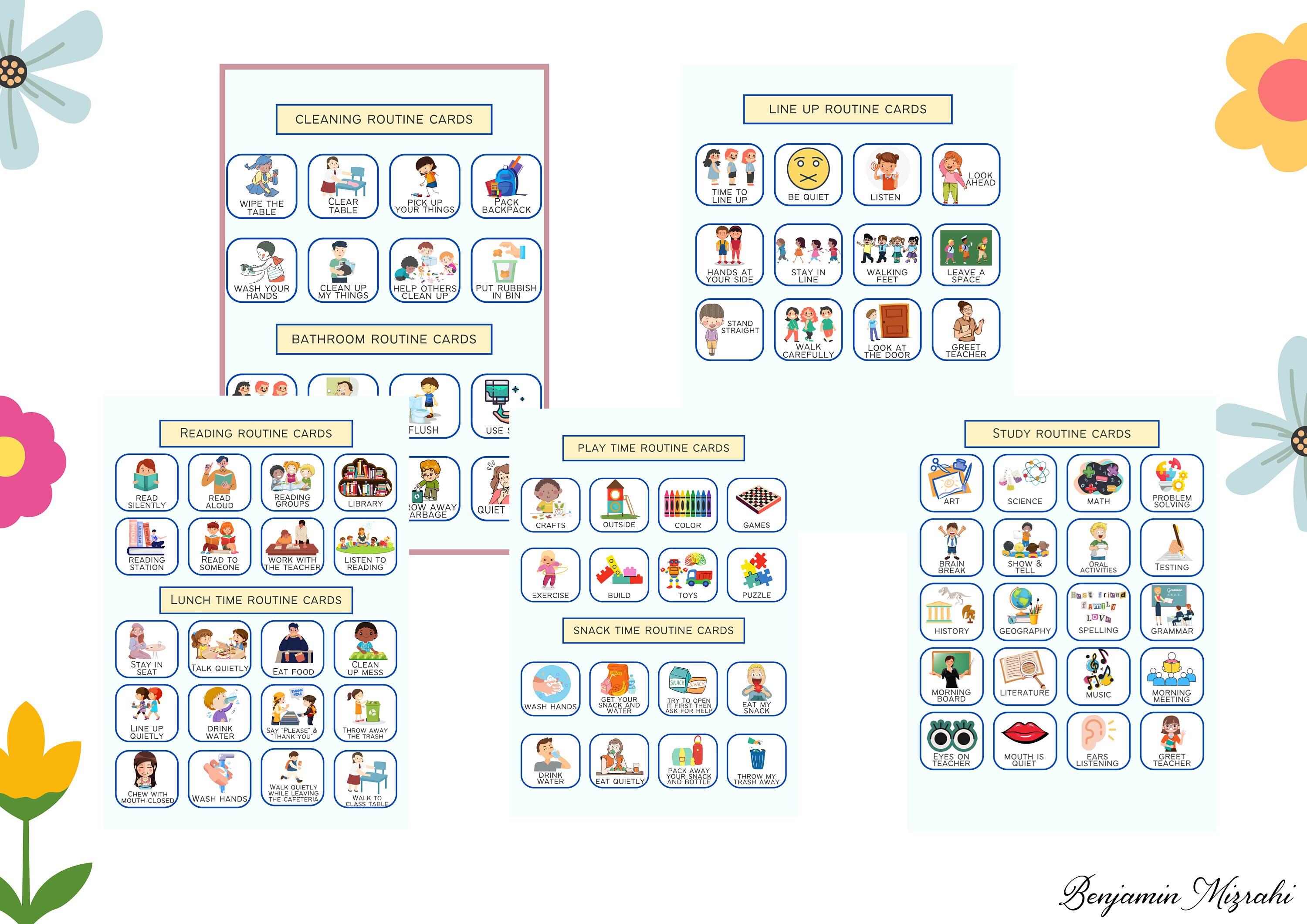 Line Uo Routine Visual Classroom Routine Cards | Visual Schedule, Chore Chart (digital ...