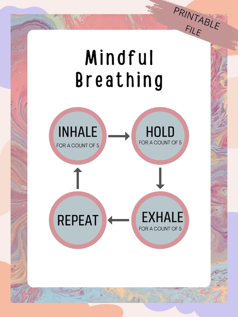Finger Tracing Calming Cards Printable Mindfulness Flash - Etsy
