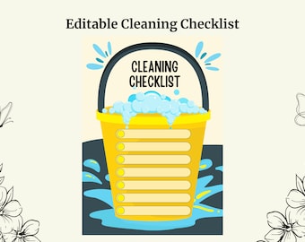 Blank Cleaning Checklist Printable, Daily Planner Template (Digital Download)