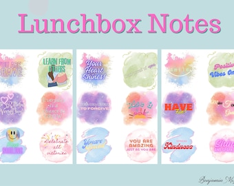 Kids Lunch Box Notes, Positive Affirmations (Digital Download)