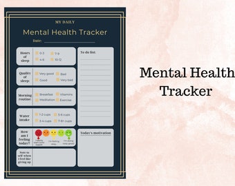 Daily Mental Health Tracker, Self Care Planner (PDF)