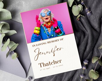 Floral Funeral Program Template: Obituary, Memorial Announcement (Printable)