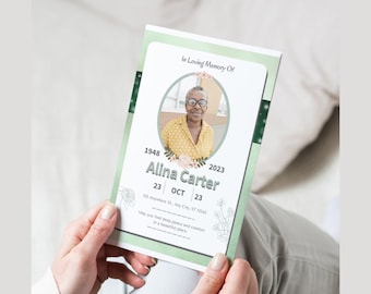 Floral Funeral Program Template (Editable Printable)