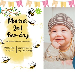 Editable Birthday Invitation Girls or Boys Printable Digital Instant Download Canva Editable