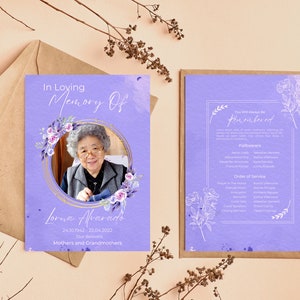 Purple Funeral Programs Template Obituary Template for Funeral Memorial Funeral Program Announcement Printable Funeral Program Template