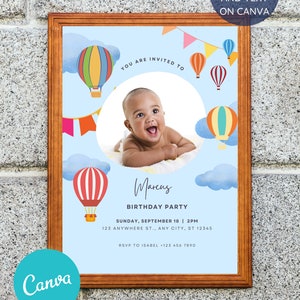 Editable Birthday Invitation Girls or Boys Printable Digital Instant Download Canva Invitation