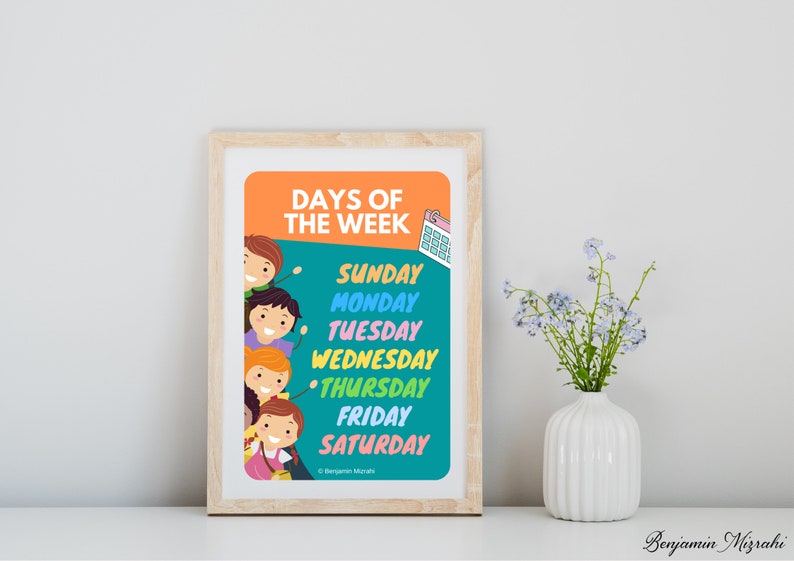 Days of the Week Printable Poster Learning the Seven Days of the Week ...